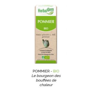 Herbalgem -  POMMIER - BIO Le bourgeon des bouffées de chaleur Gemmothérapie concentré - 30 ml