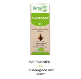 Herbalgem -  MARRONNIER - BIO Le bourgeon des veines Gemmothérapie concentré - 30 ml