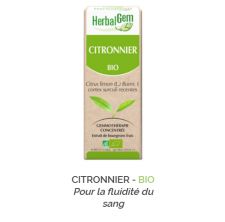 Herbalgem -  CITRONNIER - BIO Pour la fluidité du sang Gemmothérapie concentré - 30 ml